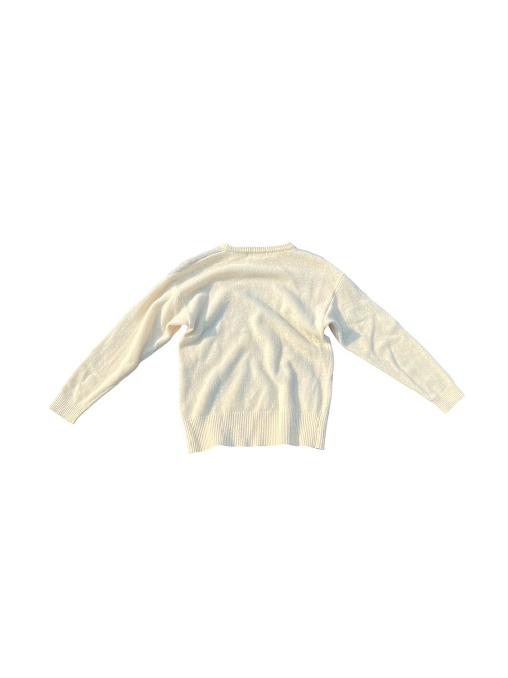Vintage Lord & Taylor Argyle Sweater Women’s M Cream Blue Preppy 90s - Picture 3 of 3
